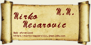 Mirko Mesarović vizit kartica